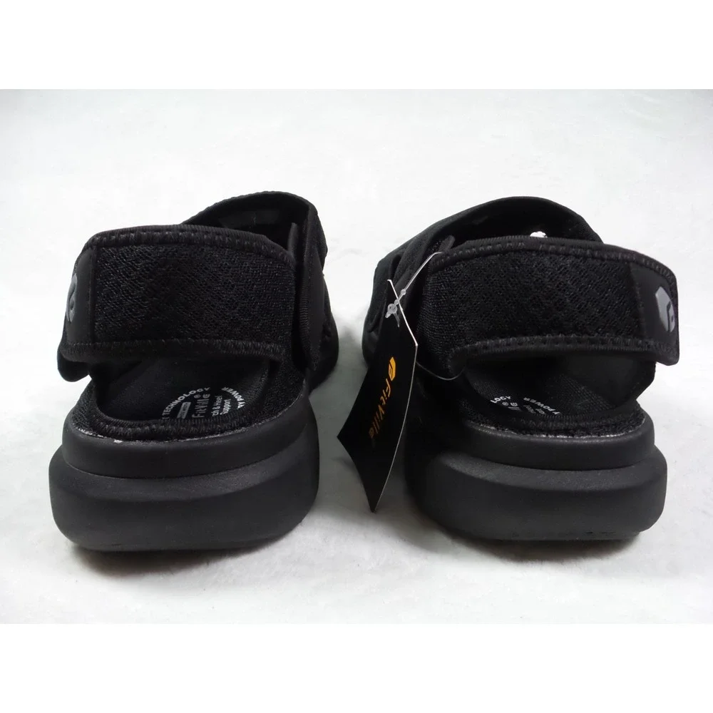 FitVille Shoes Mens Size 12.5 Wide Width Black EasyTop Recovery Sandals NWOB